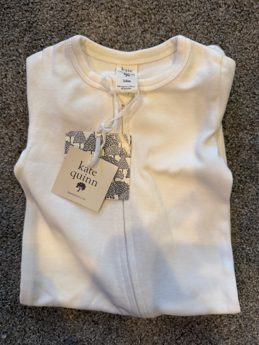 Kate Quinn Ivory Zipper Footie 3-6 Months NWT
